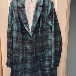 Plaid Green Women's Blazer